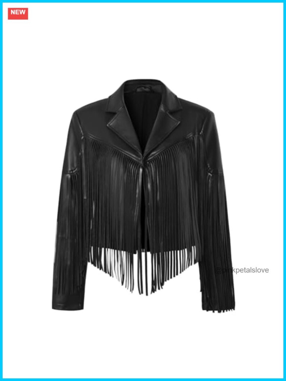 Fringe Faux Leather Jacket Cowgirl Crop Moto Top Country Concert Outfit
